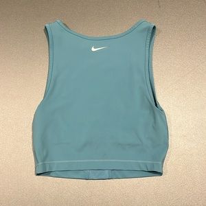 Teal Blue Cropped Workout Tank Top